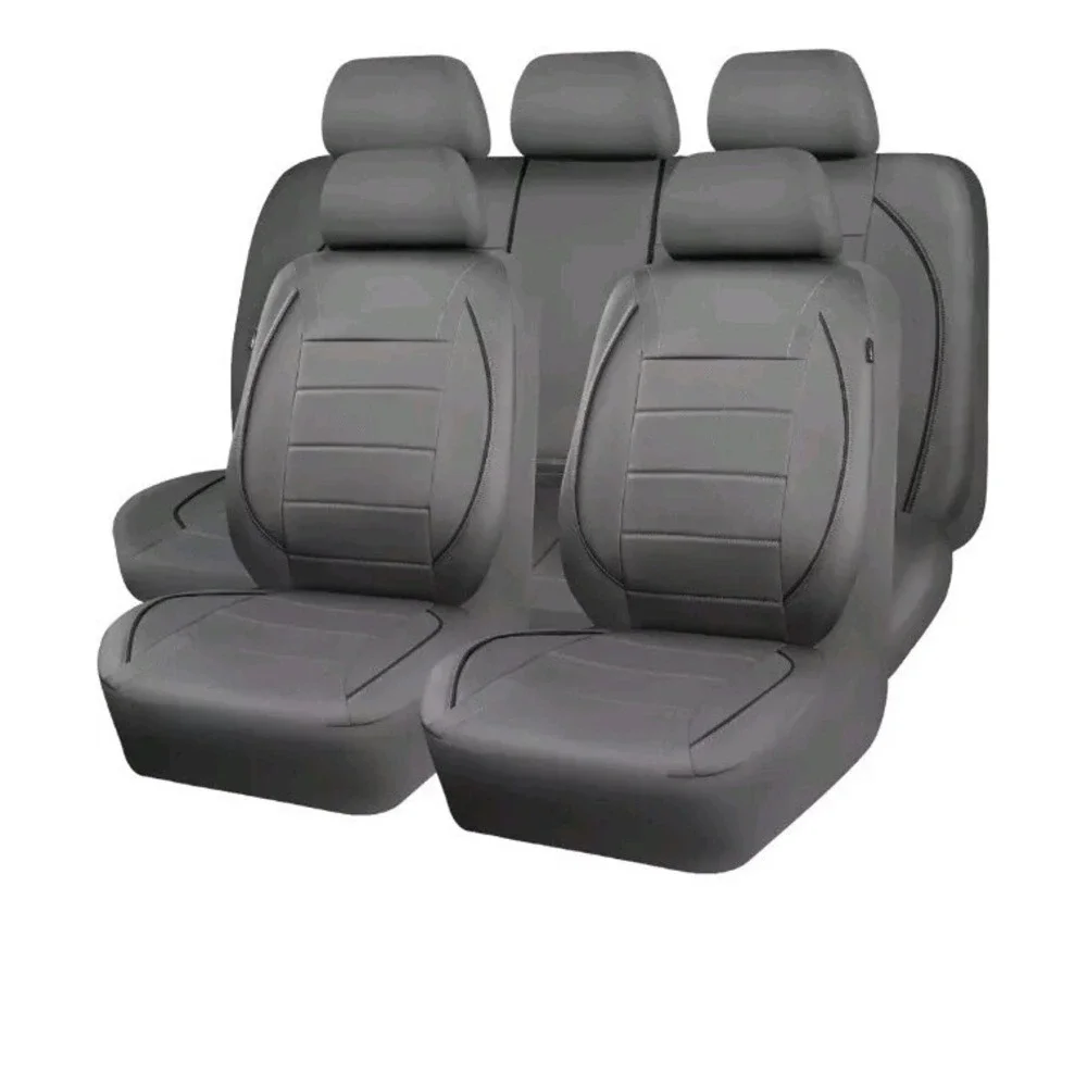 Universal Car 5 Seat Covers Full Set PU Leather Front Rear Protector Cushion Pad